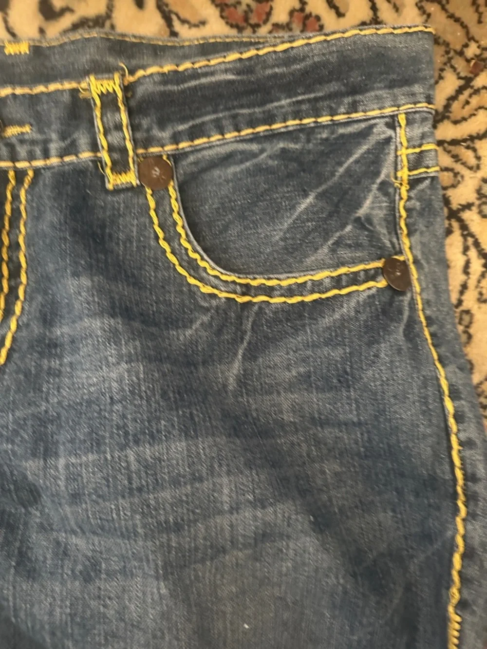 True Religion Billy Super Medium Blue Bootcut Thick Stitch Men’s Jeans Size 38